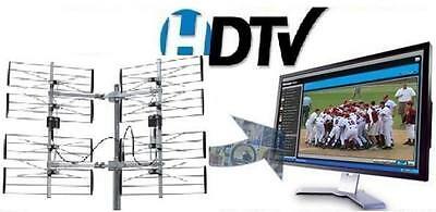 8-BAY MULTI-DIRECTIONAL OUTDOOR HDTV UHF DTV ANTENNA + HD TV SPLITTER 8BAY OTA