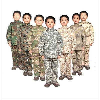 7475 Kids Camo Uniform Boys CS Tactical Military Outfits Training Jacket+Pants