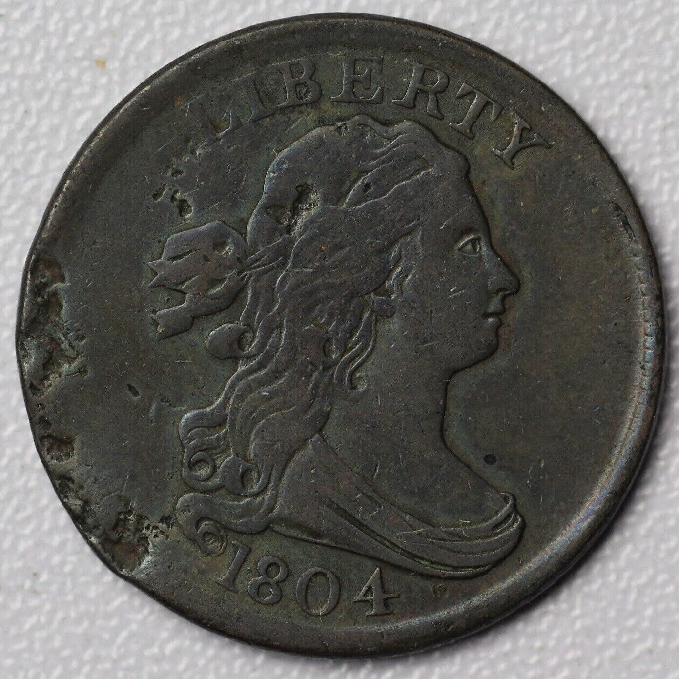 1804 Draped Bust Half Cent - VF Details
