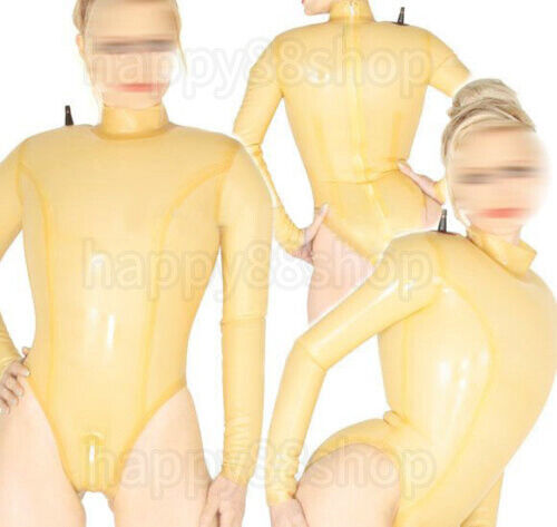 Latex Rubber Cosplay Transparent Bodysuit Inflatable Catsuit 0.4mm S-xxl