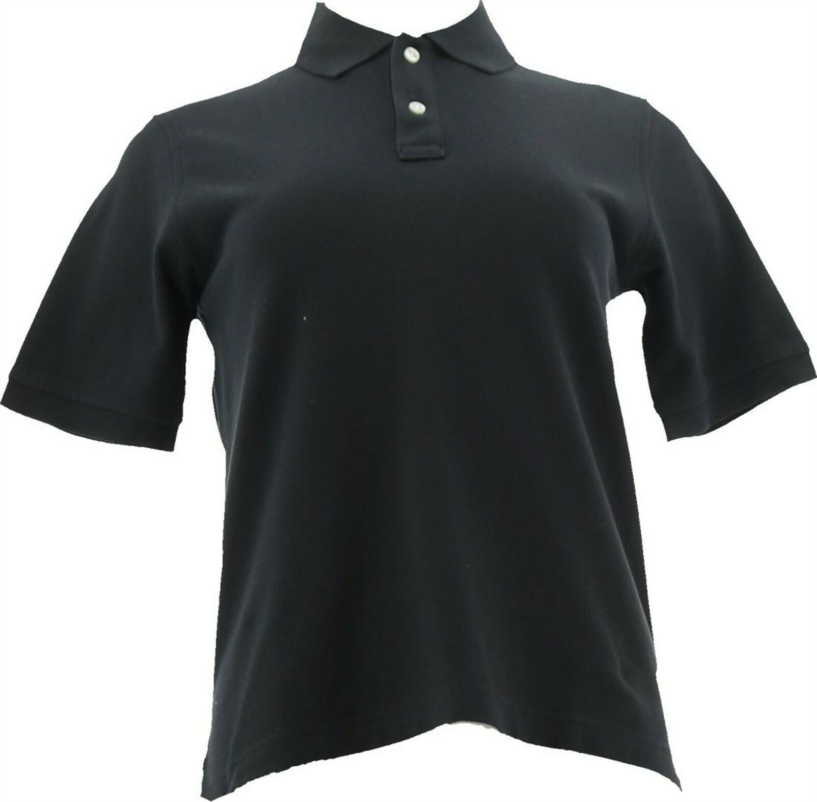 Lands' End School Uniform Kids Short Slv Mesh Polo Shirt Black M New 051469