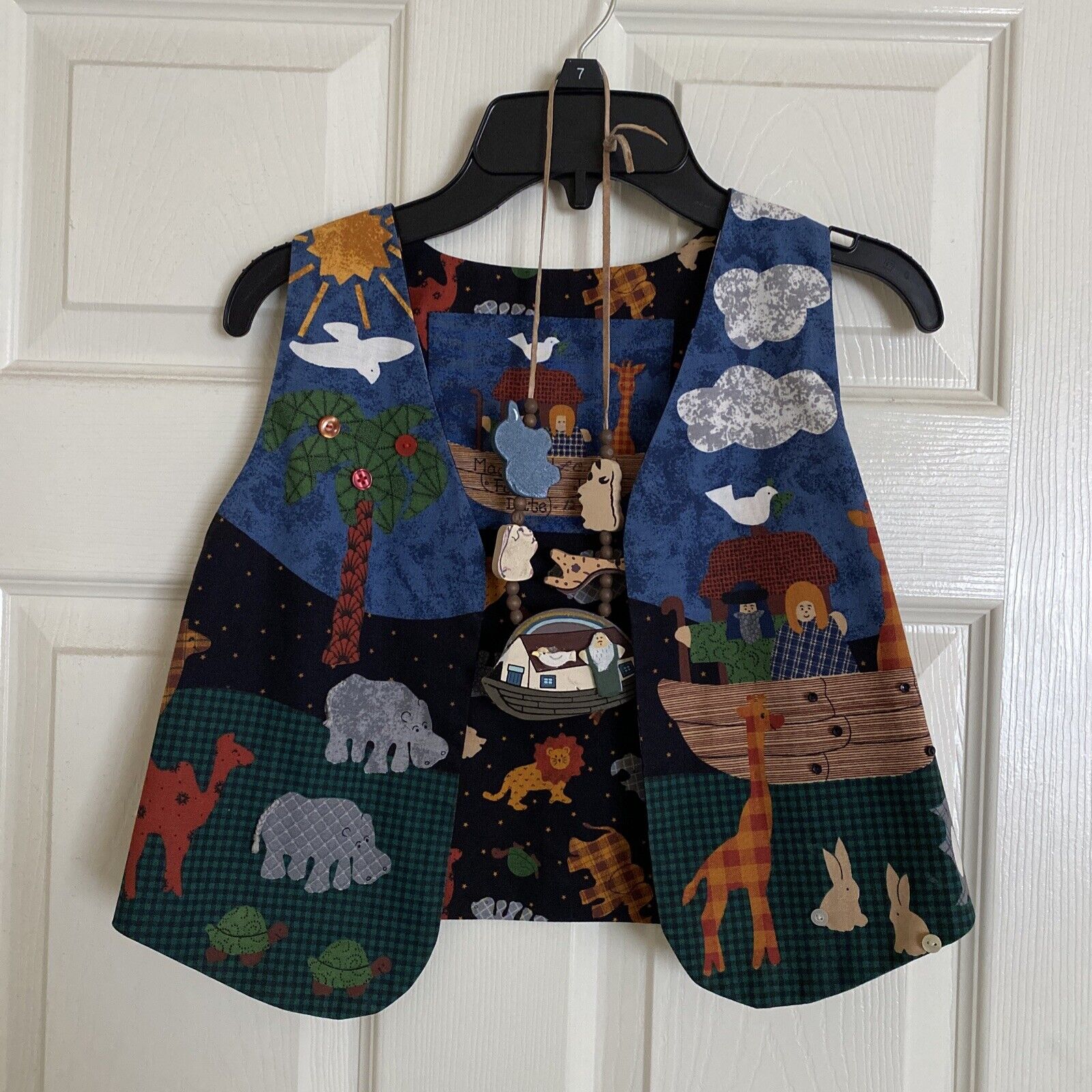 Noah’s Ark Size 7/8 Child Vest & Necklace Handmade Religious Christmas Boy Girl