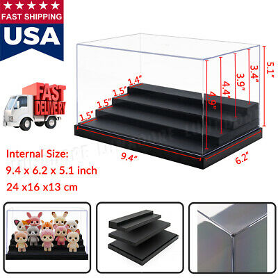 Acrylic Display Case 9.8"l Clear Uv Plastic Box Dustproof Toys Protection 4 Step